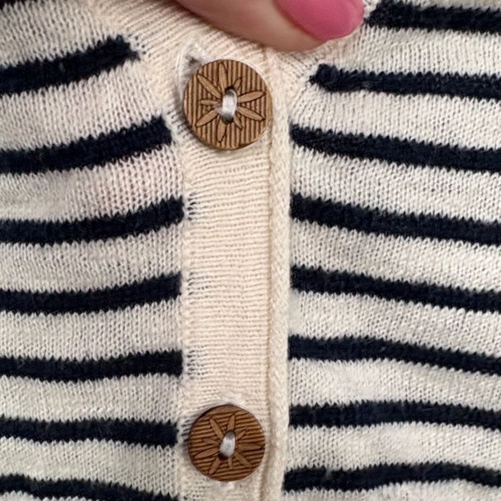 White Stuff Striped Knit Top in Blue & Cream - Picture 3 of 8
